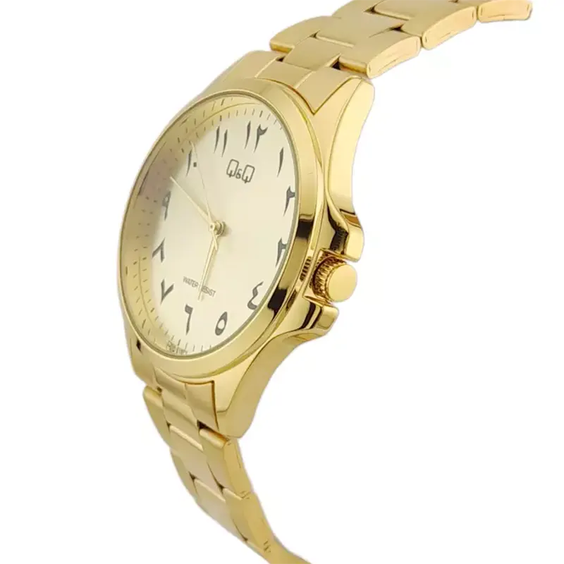 Q&Q Japan Quartz Gold Dial Gold-tone Men's Watch- C36A-018PY